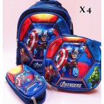 bolso de nin@ #631-1 (X)(3pcs-bolso+lonchera+cartuchera)(largo=36cm-ancho=28cm)(1320.6&*12)