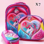 bolso de nin@ #631-1 (X)(3pcs-bolso+lonchera+cartuchera)(largo=36cm-ancho=28cm)(1320.6&*12)