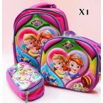 bolso de nin@ #631-1 (X)(3pcs-bolso+lonchera+cartuchera)(largo=36cm-ancho=28cm)(1320.6&*12)