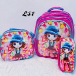 bolso de nin@ (L) (3pcs-bolso+lonchera+cartuchera)(largo=38cm-ancho=28cm)