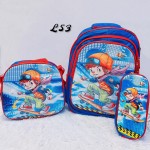 bolso de nin@ (L) (3pcs-bolso+lonchera+cartuchera)(largo=38cm-ancho=28cm)