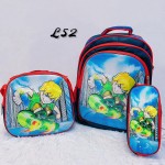 bolso de nin@ (L) (3pcs-bolso+lonchera+cartuchera)(largo=38cm-ancho=28cm)