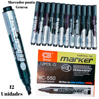 marcadores baichao x12pcs (punta grueso ) #550