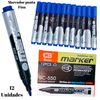 marcadores baichao x12pcs (punta fina ) #550