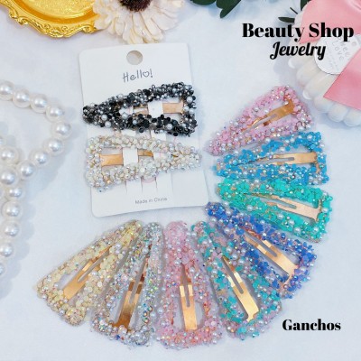 gancho de dama color pastel x6pcs