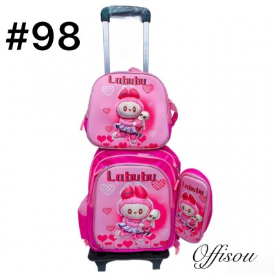 maletas de nina/o 3pcs cartuchera+lonchera+bolso (24.50$con luces)