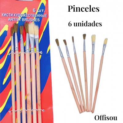 pincel de madera x6pcs