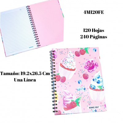 libreta 4malerias 120hojas #4m120fe