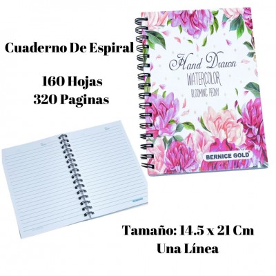cuaderno de espiral 160hojas 14.5x21cm #1l160a5