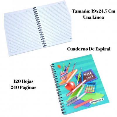 libreta 4materias 120hojas 19x24.7cm #1l120b5