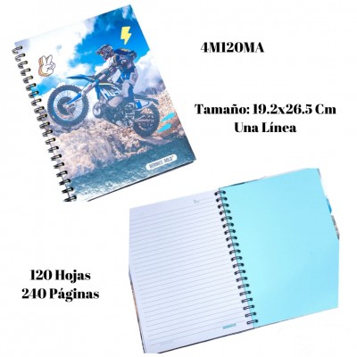 libro 120hojas 19.2x26.5cm #4m120ma