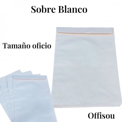 sobre blanco oficio x10