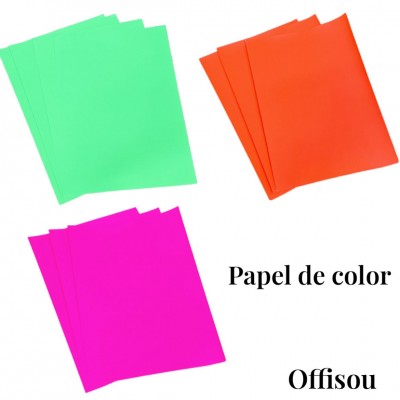 hojas de colores tipo carta x50