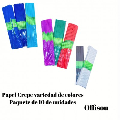papel crepe offisou x10 