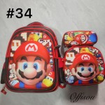 bolso tripack 3pcs bolso+cartuchera+lonchera 16pulga(con luces 14.50$ ))