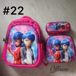 bolso tripack 3pcs bolso+cartuchera+lonchera 16pulga(con luces 14.50$ ))
