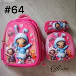 bolso tripack 3pcs bolso+cartuchera+lonchera 16pulga(con luces 14.50$ ))
