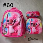 bolso tripack 3pcs bolso+cartuchera+lonchera 16pulga(con luces 14.50$ ))