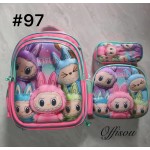 bolso tripack 3pcs bolso+cartuchera+lonchera 16pulga(con luces 14.50$ ))