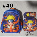 bolso tripack 3pcs bolso+cartuchera+lonchera 16pulga(con luces 14.50$ ))