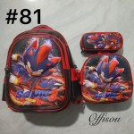 bolso tripack 3pcs bolso+cartuchera+lonchera 16pulga(con luces 14.50$ ))