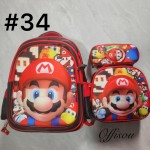 bolso tripack 3pcs bolso+cartuchera+lonchera 16pulga(con luces 14.50$ ))