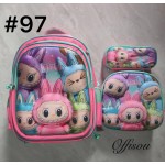 bolso tripack 3pcs bolso+cartuchera+lonchera 16pulga(con luces 14.50$ ))