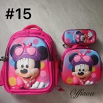 bolso tripack 3pcs bolso+cartuchera+lonchera 16pulga(con luces 14.50$ ))