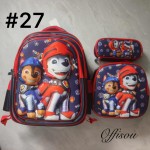 bolso tripack 3pcs bolso+cartuchera+lonchera 16pulga(con luces 14.50$ ))