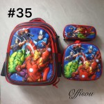 bolso tripack 3pcs bolso+cartuchera+lonchera 16pulga(con luces 14.50$ ))