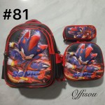 bolso tripack 3pcs bolso+cartuchera+lonchera 16pulga(con luces 14.50$ ))