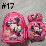 bolso tripack 3pcs bolso+cartuchera+lonchera 16pulga(con luces 14.50$ ))