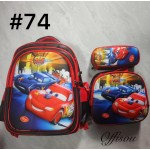 bolso tripack 3pcs bolso+cartuchera+lonchera 16pulga(con luces 14.50$ ))
