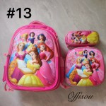 bolso tripack 3pcs bolso+cartuchera+lonchera 16pulga(con luces 14.50$ ))