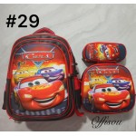 bolso tripack 3pcs bolso+cartuchera+lonchera 16pulga(con luces 14.50$ ))