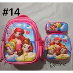 bolso tripack 3pcs bolso+cartuchera+lonchera 16pulga(con luces 14.50$ ))
